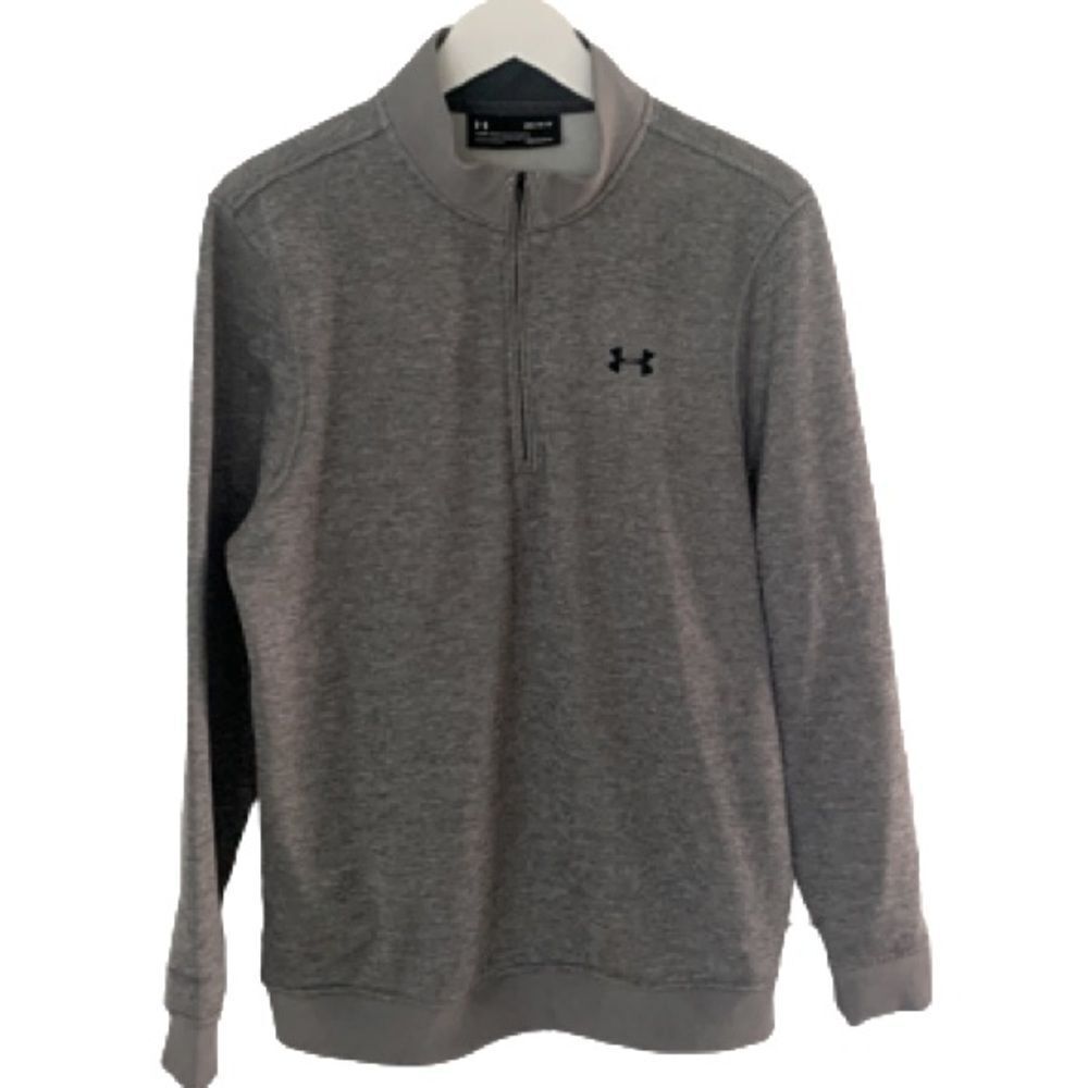 Under Armour Men’s Medium ColdGear Grey Gray Fleece 1/4 Zip Pullover Loose Fit M